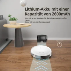 SmartAI Saugroboter Staubsauger Roboter APP Fernbedienung 2600Pa Staubsauger Weiß -Reinigungsgeräte Laden 0143015bd30c76bef3057c1914f66d59