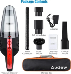 120W Akku Handstaubsauger Von AUDEW In Schwarz/Rot Mit HEPA-Filter -Reinigungsgeräte Laden 039827559007d349aef063573f245222