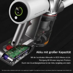 Redroad Akku Handstaubsauger , 450W, 26500Pa,Doppelte Bürste Für 4-fache Reinigungsleistung, Kabelloser Staubsauger -Reinigungsgeräte Laden 07f57000e1330df2b97bb309bdade173