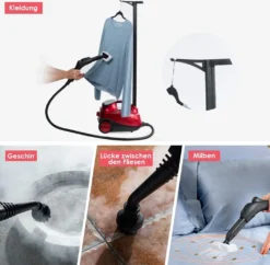 COSTWAY Dampfreiniger Mit 19 Zubehoerteilen, Bodendampfreiniger Fuer Teppiche, Fussboeden, Fenster Und Autos / 2000W / 4 Bar / 1,5L Tank/bis 108℃ / LED/Dampfzeit Bis 45 Min. -Reinigungsgeräte Laden 0bd7575445df648843997593dd4f0c58