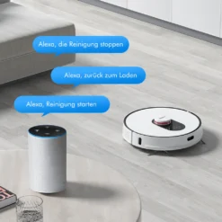 Roidmi EVE Plus Roboter Staubsauger Nass-Trocken-Saugroboter,50 Watt,2700pa Mit Sauberer Basis Und Beutel,Weiß -Reinigungsgeräte Laden 111dabfdd62bac80a280947ab72cbe6c