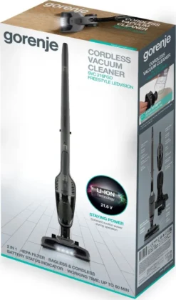 Gorenje SVC216FGD, Trocken, HEPA, 78 DB, Schwarz, Akku, 60 Min -Reinigungsgeräte Laden 17098f05d2ec4b380c13bc7115ad6ca5