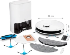 MEDION Saugroboter Mit Absaugstation Und Wischfunktion X20 SW+ (Lasernavigation, Starke 3000Pa Saugkraft, Alexa 2in1 Roboterstaubsauger, Präzise Kartenerstellung, Go & No Go Bereiche, Mehrere Etagen) -Reinigungsgeräte Laden 2180ccae2fcf6b91c5394a9b42028494
