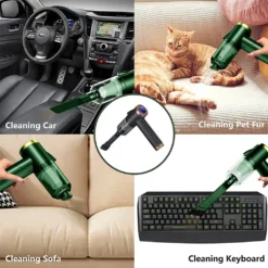 Auto Staubsauger, Rikimxin Handstaubsauger 9000Pa Starke Power Sauger Tragbarer Mini Autostaubsauger Kabellos Wiederaufladbar Staubsauger Mit LED-Licht 90° Rotation Vakuum ,Black -Reinigungsgeräte Laden 2302b548623a443093e2e3b91db47815 1