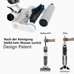 Redkey W12 Kabelloser Nass-und Trockensauger,72dB,Selbstreinigung,3-in-1 Waschsauger, Kehren Und Wischen Handstaubsauger(mit 3 Bürste) -Reinigungsgeräte Laden 2499b5a4479c5f8d48608f3339949598