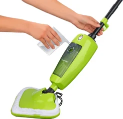 CLEANmaxx Dampfbesen 1000W Grün Bodenpflege Inkl. Messbecher Mikrofasertuch -Reinigungsgeräte Laden 2cb63219cd658b05e53064982508f6a9