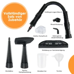 COSTWAY Dampfreiniger Inkl. 9 Zubehör, Handdampfreiniger, Dampfreinigen Handgerät 3 Bar / 250ml / 1050W / 4min Aufheizzeit/für Teppiche, Vorhänge, Autositze, Küche (Orange) -Reinigungsgeräte Laden 2e321358e2bcf778829cf09aa9d3d03b