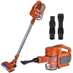 Juskys 2in1 Handstaubsauger & Akku Staubsauger - Beutellos & Kabellos – Bis 55 Min Laufzeit - Lithium-Ionen Akku, Wandhalterung & Ladestation – Gold