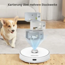 Ultenic T10 Saugroboter Mit Absaugstation, 3000Pa Saugroboter Mit Wischfunktion, Laser Navigation Saugroboter, Mehrstöckige Kartierung Staubsauger Roboter, Roboterstaubsauger Ideal Für Teppiche -Reinigungsgeräte Laden 3167b74fcf8176e7005452b4e9c1fcf5