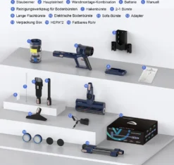 Akku Staubsauger-Staubsauger 30KPA/480W,S7 Staubsauger Kabellos,Starke Saugleistung Bis Zu 65 Min Laufzeit, 7-in-1 Staubsauger Beutellos, Smartes Touch Display, 180 ° Faltbar, 4 Leistungstufe -Reinigungsgeräte Laden 3dca2b3625aac62fe273da87611b6e50