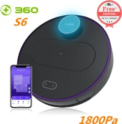 360 S6 Smart Saugroboter Staubsauger Automatisch APP 3200mAh Roboterstaubsauger Vacuum Reinigung Schwarz -Reinigungsgeräte Laden 40c352c9592c454599f81084fb42d6bf