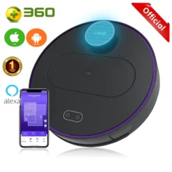 360 S6 Smart Saugroboter Staubsauger Automatisch APP 3200mAh Roboterstaubsauger Vacuum Reinigung Schwarz -Reinigungsgeräte Laden 48f98cb0a3a74f29af28b7992463aa05