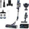 VICSONIC S7 Akku Staubsauger, 30000PA/480W Starke Saugleistung Staubsauger Kabellos Bis Zu 65 Min Laufzeit, 7-in-1 Staubsauger Beutellos, Smartes Touch Display, 180 ° Faltbar, 4 Leistungstufe, Blau