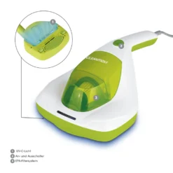 CLEANmaxx Milben-Handstaubsauger Kompakt Mit UV-C Licht - Weiß/limegreen -Reinigungsgeräte Laden 53d03dcdef6f16e0553aaf1e86068f5e
