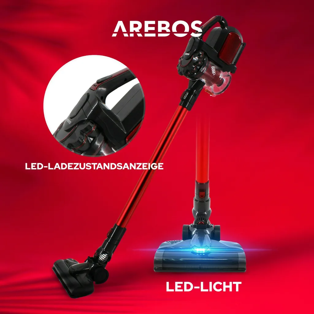 AREBOS Akku Staubsauger, 2-in-1 Hand- und Bodenstaubsauger, 2 leistungsstarke Saugmodi, Beutellos, Kabellos bis zu 55 Minuten, mit Wandladestation, Weiß AREBOS Akku Staubsauger, 2-in-1 Hand- Und Bodenstaubsauger, 2 Leistungsstarke Saugmodi, Beutellos, Kabellos Bis Zu 55 Minuten, Mit Wandladestation, Weiß -Reinigungsgeräte Laden 56044574ff599f893f3ed5194cd88a17