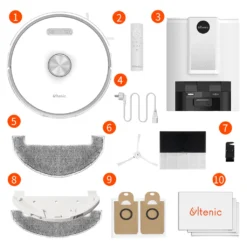 Ultenic T10 Saugroboter Mit Absaugstation, 3000Pa Saugroboter Mit Wischfunktion, Laser Navigation Saugroboter, Mehrstöckige Kartierung Staubsauger Roboter, Roboterstaubsauger Ideal Für Teppiche -Reinigungsgeräte Laden 57d326e7d6279b83a5feff523bbae434
