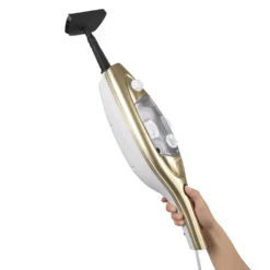CLEANmaxx Dampfbesen - Mit Knickgelenk - Gold/weiß Dampfreiniger Steam Hygiene Fliesen Küche Bad Reinigung -Reinigungsgeräte Laden 588b31439f946ea165db3464231a03a7