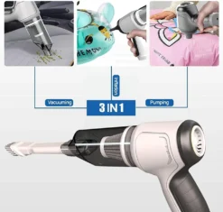 Hikeren 3 In 1 Handstaubsauger Akku, Kabelloser 7,4-V-Li-Ion-Akku-Staubsauger Mit Super-Saugwirkung, Nass- Und Trockensauger, Haus, Auto, Büro, Grau -Reinigungsgeräte Laden 5b6068897c5bec90c6b9fc76529ed51c
