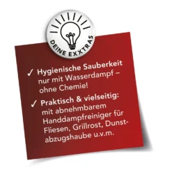 MAXXMEE Dampfbesen 1300W Weiß/rot -Reinigungsgeräte Laden 5c0d5982ff9ce5f8f4a84895f3cc76b6