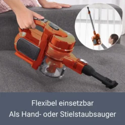 Juskys 2in1 Handstaubsauger & Akku Staubsauger - Beutellos & Kabellos – Bis 55 Min Laufzeit - Lithium-Ionen Akku, Wandhalterung & Ladestation – Gold -Reinigungsgeräte Laden 5ccc1b3d1c6eaa9b48c13ffcdf97731a