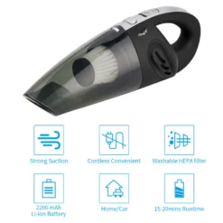 CkeyiN Handstaubsauger Für Haus/Auto Kabellos Nass-Trocken-Nutzung Staubsauger Wiederaufladbar Leistungsstarke Für Tierhaare, Staub -Reinigungsgeräte Laden 6001147a9d65a3d9fa1666bee3b4bfd8