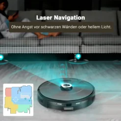 ROBBY PRO | Saug Und Wischroboter | 2700 - 4000PA | Selbstentleerend | Schwarz | Staub Sauger Kehr Cleaner -Reinigungsgeräte Laden 628ea6caab6eb8bba40ac4453d8fb695