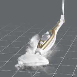 CLEANmaxx Dampfbesen - Mit Knickgelenk - Gold/weiß Dampfreiniger Steam Hygiene Fliesen Küche Bad Reinigung -Reinigungsgeräte Laden 637dc5173bea3816c28db09115142505