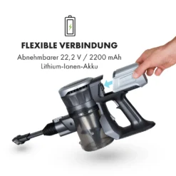 Klarstein Clean Butler 4G Silent Akku-Staubsauger Mit Silent Digital Motor: 160W Mit 80.000 U/min, 0,8 L Behälter, Motorisierte Teppich-Bodendüse, 2 Leistungsstufen, HEPA10-Filter, Anthrazit-silber -Reinigungsgeräte Laden 67e1b2986f98fa51e7589e9daafe603e