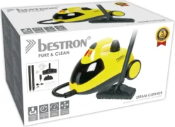 Bestron Dampfreiniger Mit 12-Teiligen Zubehör-Set, Inkl. Kindersicherung & 10m Aktionsradius, 4 Bar Dampfdruck, Kapazität: 1,5 L, Ideal Für Bäder Und Küchen, 1500 Watt, Farbe: Gelb -Reinigungsgeräte Laden 68272e4d211588bada9c369dc9b12bfe