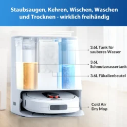 Roidmi Eva Mop Station Staubsauger 3200pa 2-in-1 Saug Und Wischroboter Mit Absaugstation, Mopp- Und Saugroboter, Automatisch Waschen Von Mopps -Reinigungsgeräte Laden 68c8872570a3c609cc02d661770d5bdc