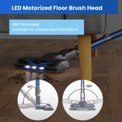 Greenote Akku Staubsauger, 23000PA Staubsauger Kabellos 4 In 1, 200W Mit Doppeltem Digitalmotor LED Elektrobürste Staubsauger, Bis Zu 35 Minuten, Leiser Handstaubsauger, Für Tierhaar Teppich Autos -Reinigungsgeräte Laden 750ed0e553beebd076e26db9a13617c6