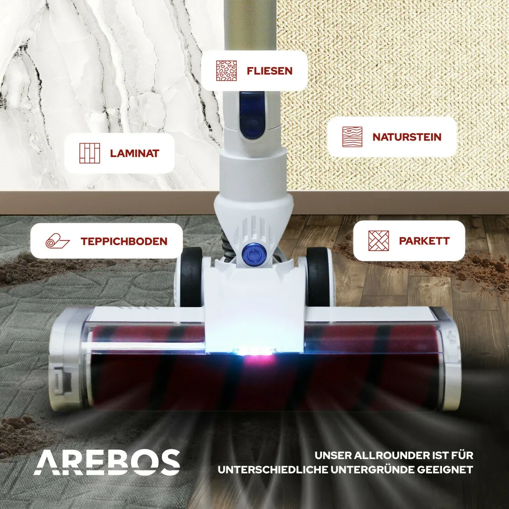 AREBOS Akku Staubsauger, 2-in-1 Hand- und Bodenstaubsauger, 2 leistungsstarke Saugmodi, Beutellos, Kabellos bis zu 55 Minuten, mit Wandladestation, Weiß AREBOS Akku Staubsauger, 2-in-1 Hand- Und Bodenstaubsauger, 2 Leistungsstarke Saugmodi, Beutellos, Kabellos Bis Zu 55 Minuten, Mit Wandladestation, Weiß -Reinigungsgeräte Laden 762635504bdd9c2fac5c2263befdcccd