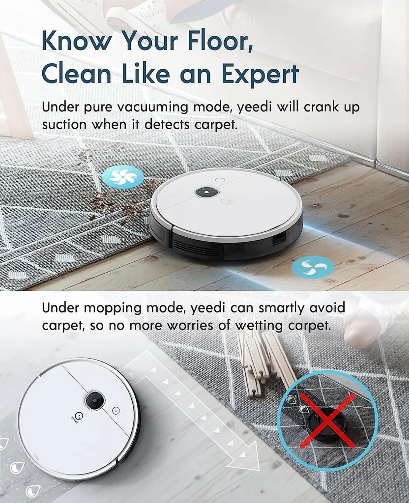 yeedi vac hybrid Saugroboter mit Absaugstation, 2500Pa Saugstärke mit Wischfunktion, Teppicherkennung, Raumkarte, Sperrzone, 7,7 cm Ultradünn Yeedi Vac Hybrid Saugroboter Mit Absaugstation, 2500Pa Saugstärke Mit Wischfunktion, Teppicherkennung, Raumkarte, Sperrzone, 7,7 Cm Ultradünn -Reinigungsgeräte Laden 7b06d7b4978d55e59c0f7f314912358a