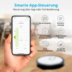 MEDION Saugroboter Mit Absaugstation S40 (2000Pa, Intelligente Navigation, Alexa Roboterstaubsauger Für Hartböden Fliesen Laminat, Teppicherkennung, Tierhaar Optimiert, HEPA14 Filter, Fernbedienung) -Reinigungsgeräte Laden 7b5b8c698c0e1a29d5c6894ee7366f32
