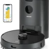 AIRROBO Saugroboter T10+ Saugroboter Mit Wischfunktion WLAN Staubsauger Roboter Mit Automatischer Absaugstation, Laser Navigation, Alexa-App-Steue Rung, 250Min Laufzeit, 2700Pa Saugkraft Für Tierhaare, Mit Beutel, 360° Kollisionsschutz - 23 Sätze Von Sensoren, Fall-Prävention -4 Sätze Von, Nidec Bürstenloser Motor, Niedriger Geräuschpegel - 62 DB (A), Großer Staubsaugerbehälter - 300ml