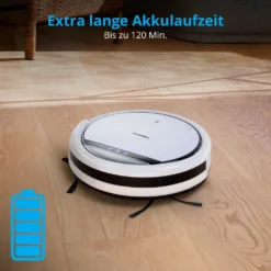 MEDION Saugroboter Mit Ladestation E32 (Modell 2021, Roboterstaubsauger Für Hartböden, Fliesen, Laminat, Tierhaar Optimiert, Direktabsaugung, Autom. Rückkehr Zur Ladestation) -Reinigungsgeräte Laden 84cd70c00104a3da3bb51499e6c15915