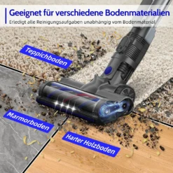 Akku Staubsauger, Kabellos, Beutellos, Akkusauger, Handstaubsauger Akku, Stabstaubsauger, Stielstaubsauger, Staubsauger Tierhaare, Teppich, Parkett, 25,000 Pa 5-in-1, Bis Zu 50 Min Laufzeit Mit LED Elektrobürste, Teleskoprohr, Wandhalterung -Reinigungsgeräte Laden 8dc64784ae1e71d0fa329c5c208d401a
