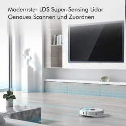 Roidmi EVE Plus Roboter Staubsauger Nass-Trocken-Saugroboter,50 Watt,2700pa Mit Sauberer Basis Und Beutel,Weiß -Reinigungsgeräte Laden 8ef7fb933b5abbe54bfd039cc8ec289b