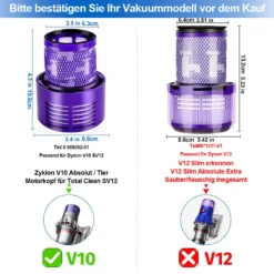 Filter Für Dyson V10 SV12, Ersatzfilter Für Dyson Staubsauger V10 SV12 Waschbar Cyclone Animal Absolute Total Clean Vacuum Teile-Nr. -Reinigungsgeräte Laden 8f617bb9e06d21a9f6e0e14f9c1ae20f