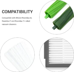 Kwmobile Ersatzteile Set Kompatibel Mit IRobot Roomba E/i Serie - 3x Filter 3x Seitenbürste 2x Bürste - Staubsauger Zubehör Für Modelle E5 I7 I7+ -Reinigungsgeräte Laden a1a1a869a3caad456a10baa6b55b926d