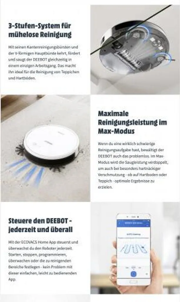 Ecovacs Deebot 605 Robotersauger weiß Ecovacs Deebot 605 Robotersauger Weiß -Reinigungsgeräte Laden a461f7013fa8537c34464913c6bb2333