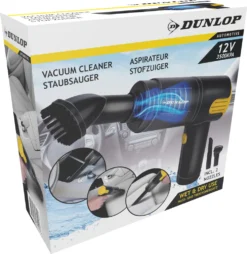 Dunlop Auto Staubsauger - 12V Feuerzeuganschluss - Nass Und Trocken - Fugen- Und Bürstendüse - 3 Meter Kabel - Autozubehör - Schwarz/Gelb -Reinigungsgeräte Laden a870df336059f28f9e695db623472427