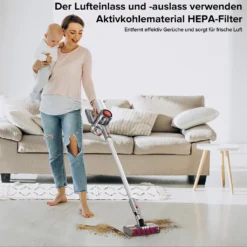 Redroad Akku Handstaubsauger , 450W, 26500Pa,Doppelte Bürste Für 4-fache Reinigungsleistung, Kabelloser Staubsauger -Reinigungsgeräte Laden b489e6a6e730c4d50722150ef15de304