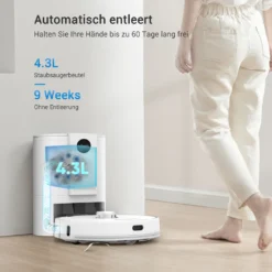 Ultenic T10 Saugroboter Mit Absaugstation, 3000Pa Saugroboter Mit Wischfunktion, Laser Navigation Saugroboter, Mehrstöckige Kartierung Staubsauger Roboter, Roboterstaubsauger Ideal Für Teppiche -Reinigungsgeräte Laden b58b1bece6e726a1765fb08d9deb601e