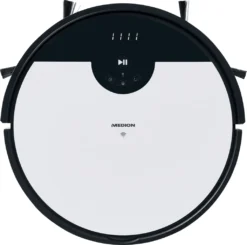 MEDION Saugroboter Mit Wischfunktion Und Zyklon Technologie S20 SW (Alexa App Steuerung, Modell 2021, Extra Flach, Regulierbare Wasserabgabe, Ladestation, Tierhaar Allergiker Optimiert) -Reinigungsgeräte Laden bae7a72e419c151b7b7e43b5fe31e3b5