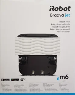 IRobot Braava Jet M6 M6134 Nasswischroboter, Eckig, Weiß/Blau -Reinigungsgeräte Laden c239fcf1bfa5f6f02e26ae730c7c7fc6