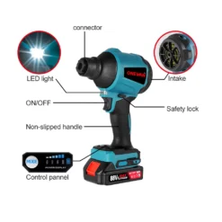 ONEVAN 1000W Kabelloser Staubgebläse Elektrisch Staubtuch Handstaubsauger Luftpumpen Mit 2 Akkus Und 5 Düsen -Reinigungsgeräte Laden c987cf7bf5d1d50006e8850bce4f4f52