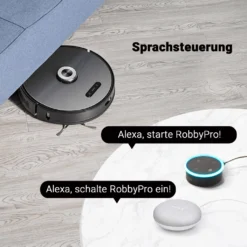 ROBBY PRO | Saug Und Wischroboter | 2700 - 4000PA | Selbstentleerend | Schwarz | Staub Sauger Kehr Cleaner -Reinigungsgeräte Laden d02ce2a40d04ecb9610b03687f03bd14