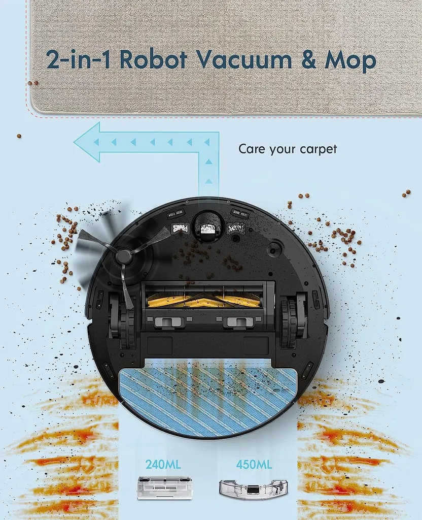 yeedi vac hybrid Saugroboter mit Absaugstation, 2500Pa Saugstärke mit Wischfunktion, Teppicherkennung, Raumkarte, Sperrzone, 7,7 cm Ultradünn Yeedi Vac Hybrid Saugroboter Mit Absaugstation, 2500Pa Saugstärke Mit Wischfunktion, Teppicherkennung, Raumkarte, Sperrzone, 7,7 Cm Ultradünn -Reinigungsgeräte Laden d91fd82efa00c204d1ebcaface3ba10d