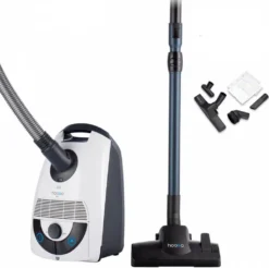 HooGo B3+ Bodenstaubsauger 3 Liter Mit Beutel Inkl. Parkett-, Polster- Und Fugendüse, Möbelbürste, 11m Aktionsradius, HEPA14 Filter, Allergikertauglich -Reinigungsgeräte Laden eeee63edff14f9f2e734afcf5af6c0d5